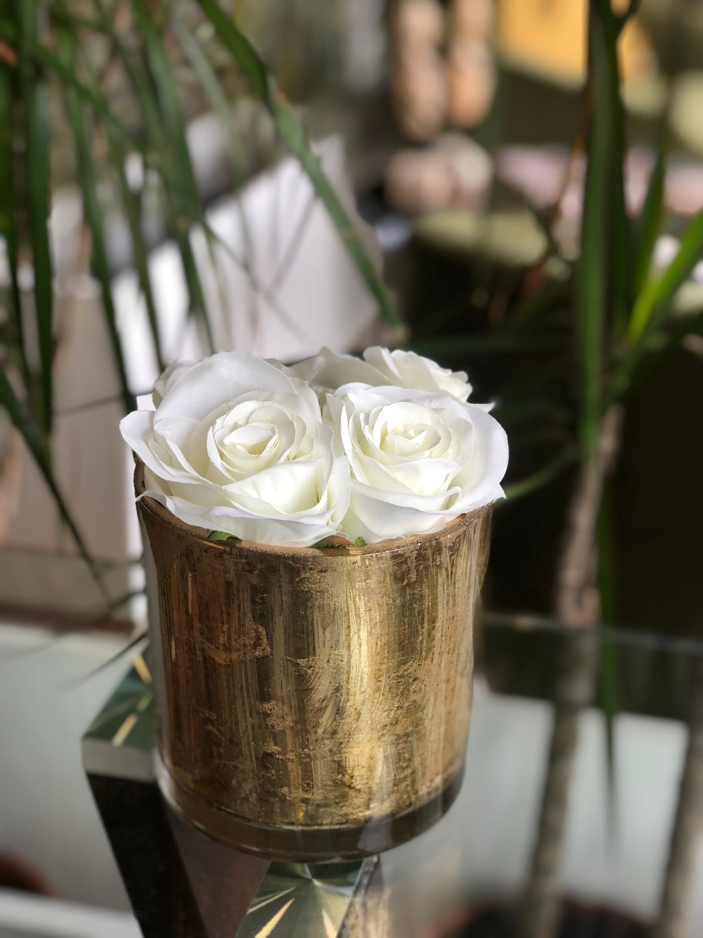 Golden rose vase