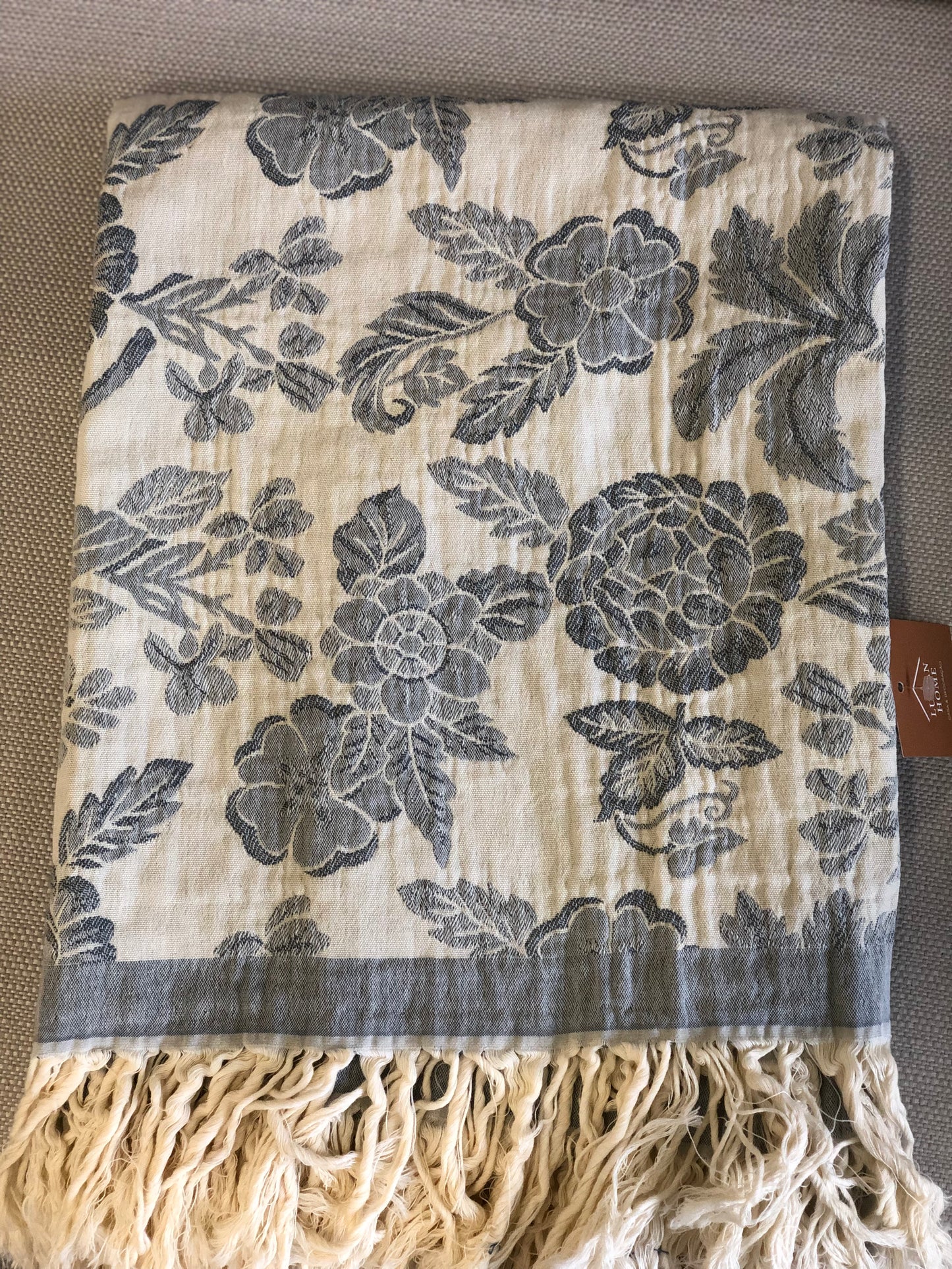 Blue Peony Blanket